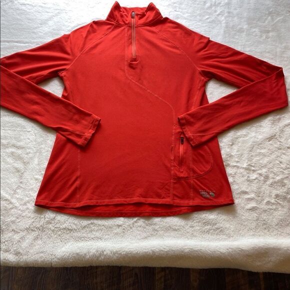 Mountain Hard Wear Red 1/4 Zip Lightweight Fleece Pullover Size Small - Picture 1 of 11